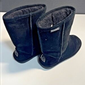 Bearpaw Black Suede Sheepskin Lined Winter Boots Women's Size 6